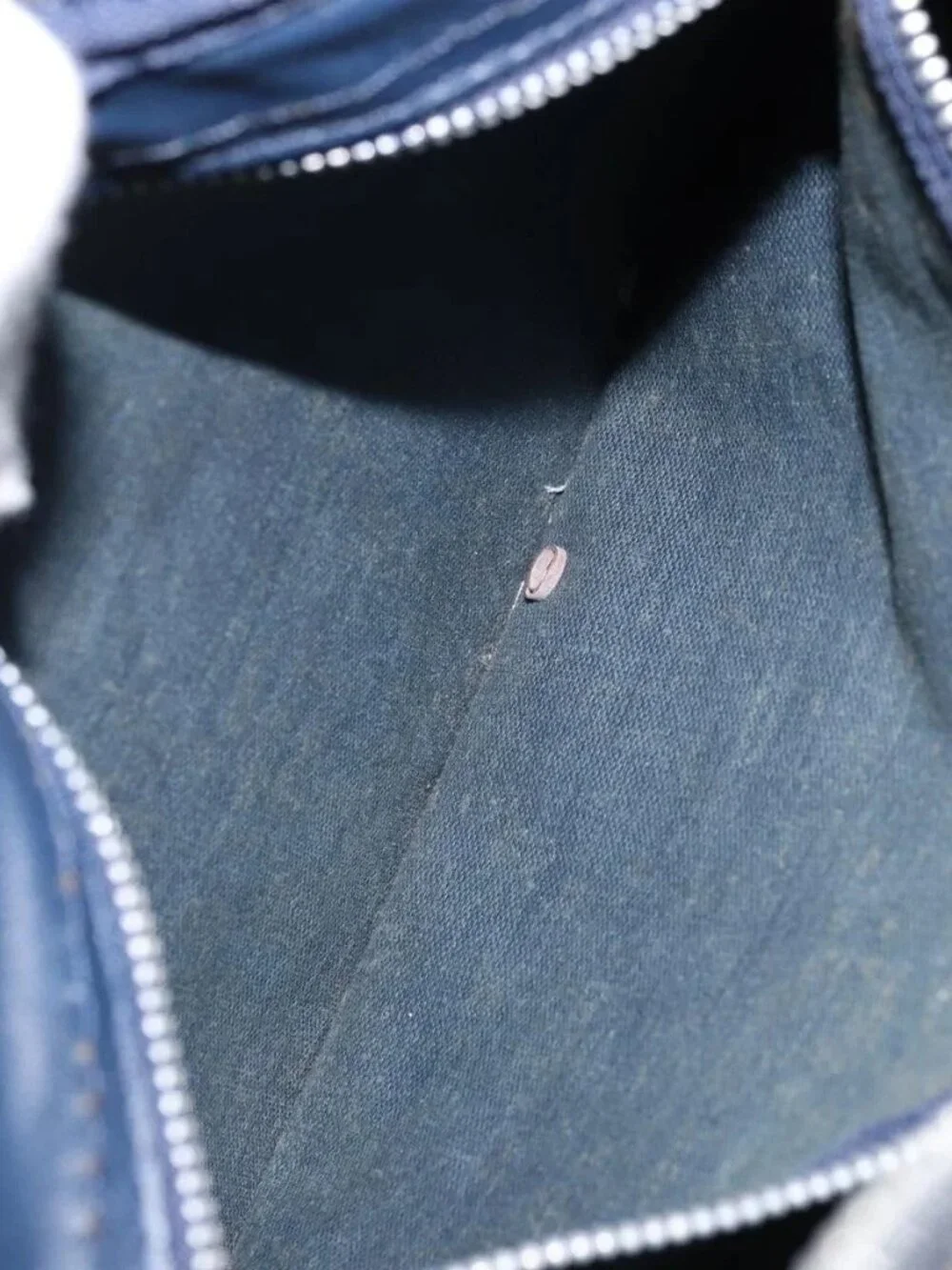 Christian Dior Trotter Canvas Boston Bag Navy Silver Auth ARZ339 - Picture 13 of 16